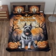 thumbnail image 2 of Mummy Cane Corso Happy Halloween with Pumpkins Bats Spooky Fun Quilt Bedding Set Italian Mastiff Dog Lover Gifts Idea 1 Blanket Bed Cover 2 Pillowcases - 00019, 2 of 5