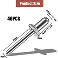 thumbnail image 2 of 40pcs Aluminum Blind Rivets, 1/4 x 1/2 inch Large Flange Pull Rivet Self-plugging Pop Rivets Kit for Household Electrical Appliances, 2 of 7
