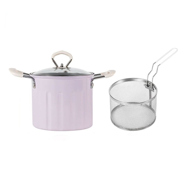 Piwvid Multifunctional Stainless Steel Deep Fryer Pot, 2 in 1 Oil Strainer Basket with Handle, Large Capacity for Frying Filtering Cooking, Versatile Kitchen Tool, for Frying