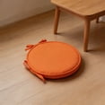 thumbnail image 4 of 12 Inch Round Outdoor Cushions for Patio Furniture - Thick Waterproof & Fade-Resistant Chair Cushion with Ties, Non-Slip Circle Seat Pads for Kitchen Dining Chairs, Orange, 4 of 5