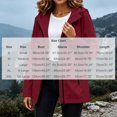 thumbnail image 3 of BRGZLK Long Rain Jacket for Women Zip Up Lightweight Waterproof Raincoat with Hood Outdoor Windbreaker Trench Coats with Pockets for Hiking Travel Wine S, 3 of 8
