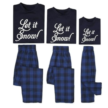 

Bebiullo Family Chirstmas Pajamas Set Xmas Tops Plaid Pants PJS Sleepwear