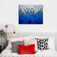thumbnail image 4 of GOSMITH Blue and Silver Abstract Wall Art on Canvas Textured Handmade Oil Painting 20x16in, 4 of 4