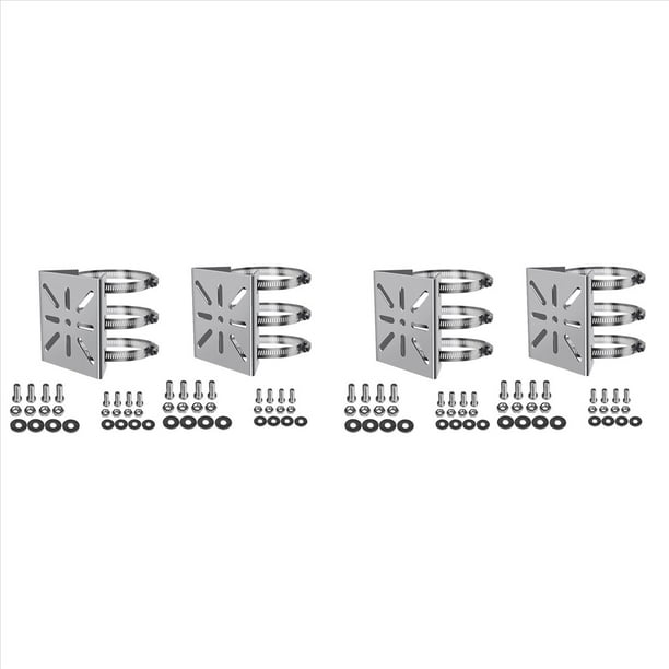 Soporte de Montaje en Pared Universal de 4 Piezas con 12 Bucles, Adaptador de Montaje en Poste Vertical de Acero Inoxidable para Cámara de Seguridad CCTV