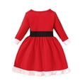 thumbnail image 2 of Girls Dress Long Sleeve Skater Twirly Swing Dress Kids Toddler Santa Rainbow Patterns Party Casual Dress, 2 of 8