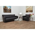 thumbnail image 4 of Office Star Products Black Faux Leather Loveseat with Silver finish Legs, 4 of 5