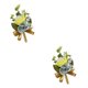thumbnail image 1 of Minnieouse Flores artificiales de bajo mantenimiento: precio asequible de ramillete de boda Ramillete de boda nupcial azul amarillo azul amarillo 2piezas, 1 of 6