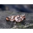thumbnail image 5 of HeartsAndYou 1.2ct Natural Peach Morganite Leaf Accent Engagement Ring 14k SOLID Rose Gold, 5 of 9