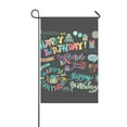 thumbnail image 1 of ABPHQTO Bandera de jardín con decoración dibujada a mano Happy Birthday 30x45 cm, 1 of 1