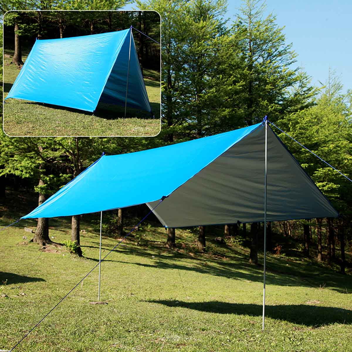 Camping Hammock Tarp Rain Fly Tent Lightweight Waterproof Auti-UV Hiking Shelter 