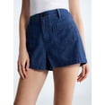 thumbnail image 4 of Free Assembly Women's and Women's Plus High Rise Patch Pocket Denim Shorts, 3" Inseam, Sizes XS-4X, 4 of 5