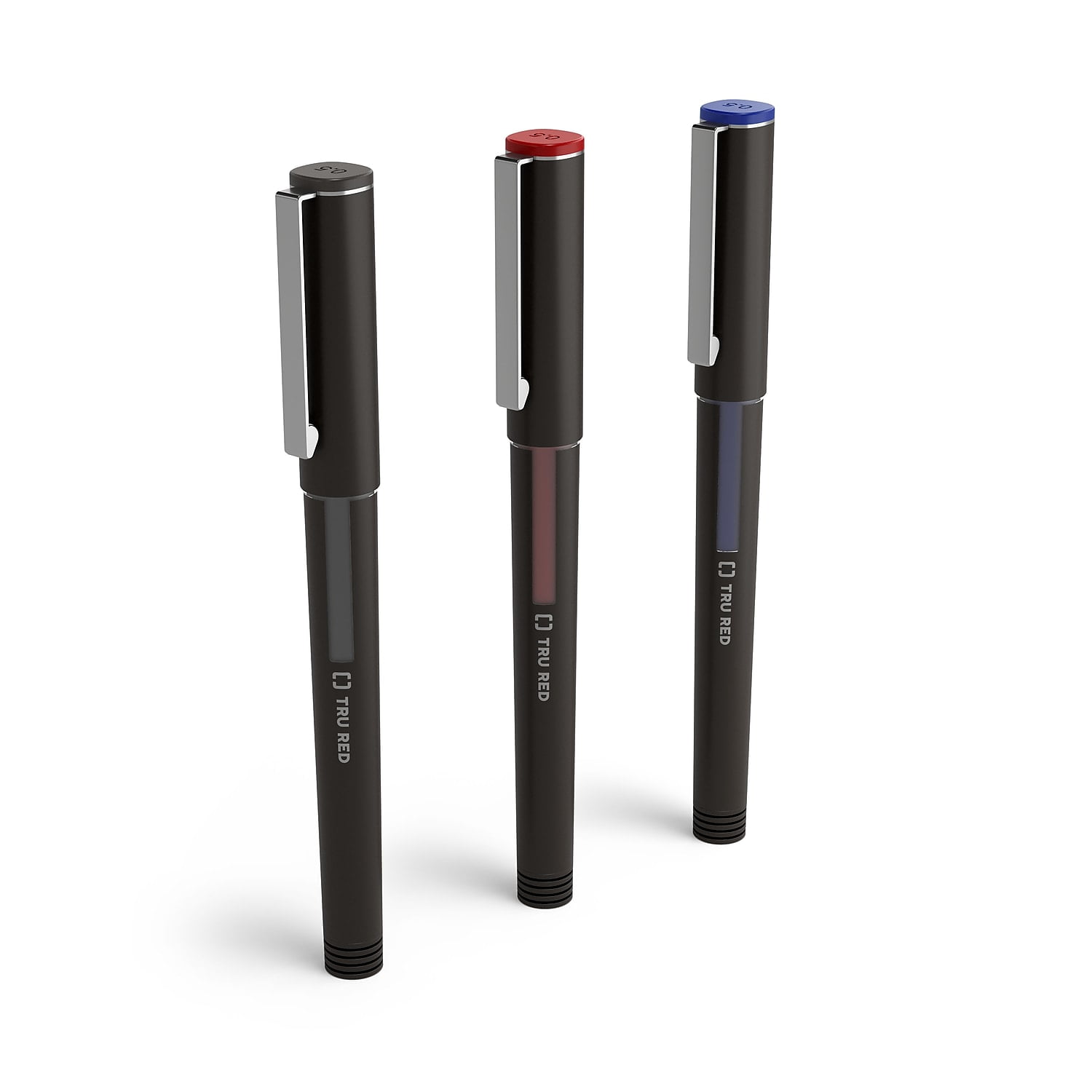 TRU RED Rollerball Pens Fine Point Assorted Colors 3/Pack (TR58251)