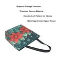 thumbnail image 3 of FORMRS Womens Canvas Tote Bag with Zipper Inner Pocket Shoulder Handbag, Christmas Poinsettia, 3 of 7