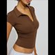 thumbnail image 5 of de Corta con Cuello en V y Botones para Mujer Color Café XL, 5 of 7
