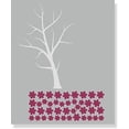 thumbnail image 6 of Large Tree Wall Decal with Blowing Flowers Best DIY Wall Art Living Room Decor Vinyl Art Sticker - Light Gray/Berry, 6 of 6