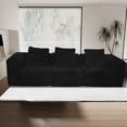 thumbnail image 4 of Leumius 118" Modular Sectional Sofa,Cloud L-Shape Sofa Couch with Deep Seat,Modern Modular Sectional Couch with Left Facing Chaise,Upholstered Boneless Couches for Living Room Bedroom,Black, 4 of 11