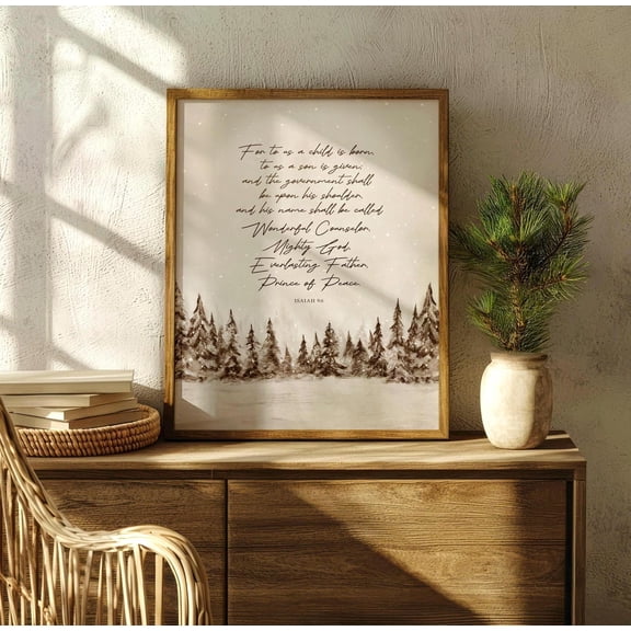 Isaiah 9:6 Wall Art, Name Shall Be Called Scripture Print, Christian Décor Home Decor #2785, Unframed Poster Size 8x12