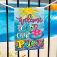thumbnail image 3 of Jbralid Summer Pool Flamingo Garden Flag Vertical Double Sided Summer Small Yard Flag Double Sided 12x18 Inch Burlap Vertical Seasonal Farmhouse Yard Outdoor Decoration, 3 of 5
