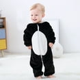 thumbnail image 5 of URMAGIC Toddler Newborn Baby Boy Dinosaur Costume Flannel Hooded Romper Jumpsuit Infant Cartoon Animal Outfit #Penguin, 5 of 10