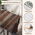 thumbnail image 4 of Wood Grain Square Tablecloth Fitted Table Cover with Elastic Edge Wooden Texture Cloth Washable Tablecloths Wipe Clean for Indoor Outdoor Home Farmhouse, Fit for 32"x32" Tables, Style-7, 4 of 4