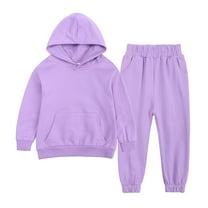 Cowsor Kids' Athletic Tracksuit Set – Hoodie & Sweatpants, Solid Activewear for Boys & Girls (12M-13Y)