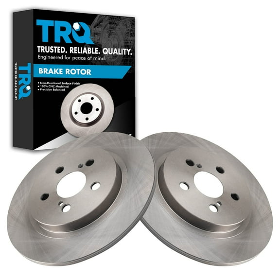 TRQ Rear Brake Rotors Set Solid Fits Select 2011-2017 Lexus CT200h