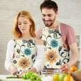 thumbnail image 3 of Pioneer Flower Floral Print Pattern Apron-Garden Aprons for Women with Pockets-Cotton Linen Waterproof Kitchen Cooking Gardening Aprons Adjustable for Kitchen,Cooking,BBQ and Salon 33x27 Inch, 3 of 7