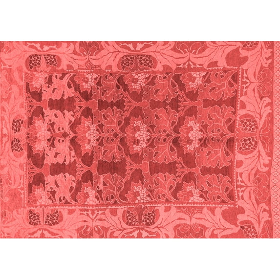 Ahgly Company Machine Washable Indoor Rectangle Abstract Red Modern Area Rugs, 6' x 9'