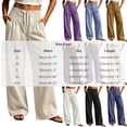 thumbnail image 4 of Horkkom Pants for Women Cotton High Waisted Drawstring Pants Casual Loose Pleated Pants with Pockets S, 4 of 7