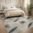thumbnail image 3 of ODIKA 8'x10' Washable Area Rug And White Interlocking Lines With Modern Motif Abstract Black Refined Structured for Dining Room, Large Office, Lounge, Non-Slip Chair-Friendly Mat, 3 of 7