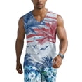 thumbnail image 4 of Vamuko 250th Anniversary Tank Top Man Graphic Short Sleeve Independence Day Shirts We the Peaple American Flag Loose Fit Tanks 4th Of July Printed Tees Light Blue 2XL, 4 of 8