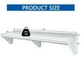 thumbnail image 2 of HARDURA Stainless Steel Shelf 14" x 72", 380lb Commercial Shelves Wall Mount Metal Shelving with Backsplash and Brackets for Kitchen, Restaurant, Laundry Room and Home, 2 of 7