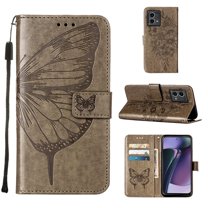 Motorola G Stylus 4G 2023 Case, Magnetic Folio Butterfly Patterned Wallet Case, Premium PU Leather with Wrist Strap Credit Card Holder Slots Kickstand Cover For Motorola G Stylus 4G 2023,
Gray
