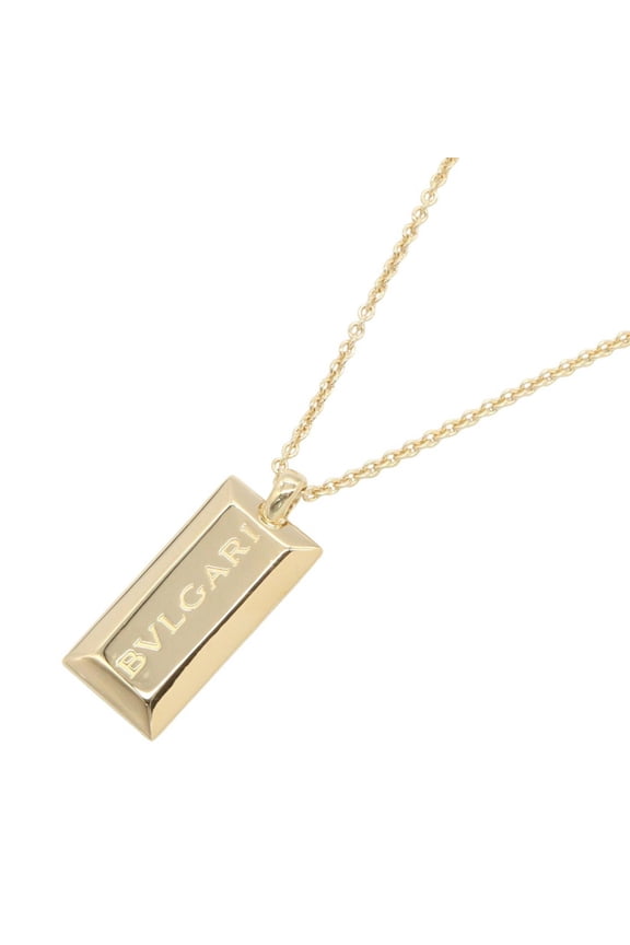 Pre-Owned Bulgari BVLGARI Ingot Logo Necklace, 18K (Yellow Gold) Jewelry, Men's & Women's, Gold...