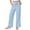 1-Light Blue, variant on Women's Wide Leg Pants Summer And Linen Solid Loose Straight Pants With Pockets Side Slit Buttons Pants