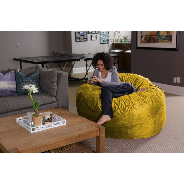 5FT Giant Bean Bag Sofa Cover Living Room Chair Memory Microsuede