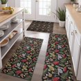 thumbnail image 2 of Red Mushroom Fern Black Pattern Kitchen Rugs Sets Of 3,Kitchen Runner Rugs Non Skid Washable,Decorative Kitchen Floor Mats for Kitchen,Sink,Laundry,17"x30"+ 17"x47" + 17"x59", 2 of 6