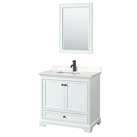 Wyndham Collection WCS202036SWBC2UNSM24 Deborah 36" Free Standing Single Basin Vanity Set