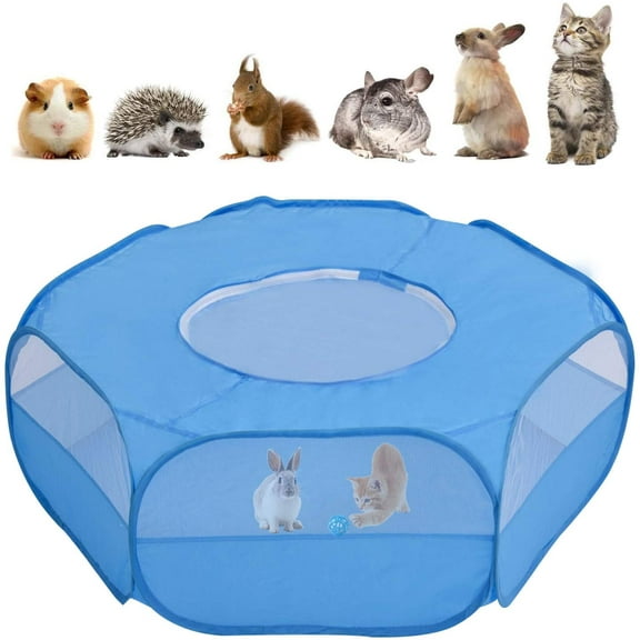 Small Animals Playpen Guinea Pig Cage Tent with Zipper Cover Hamster Portable Exercise