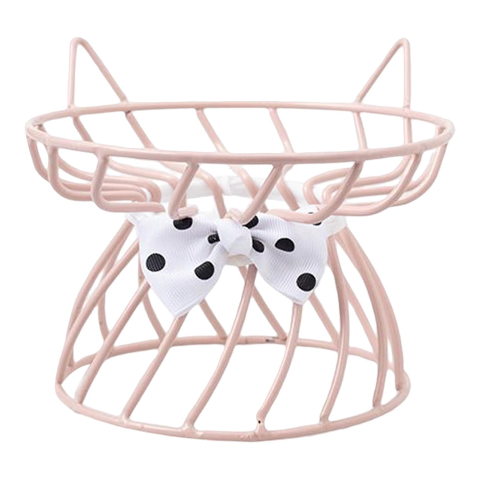 Ceramic Cat Bowl, Elevated Cat Food Bowl, Indoor Raised Cat Bowls, And Water, Easy to Clean And Protect Pet' , Pink Bow Bracket, multi