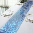 thumbnail image 6 of Efavormart 108" Sparkly Metallic Royal Blue Foil Thin Mesh Polyester Table Runner - 25GSM, 6 of 11