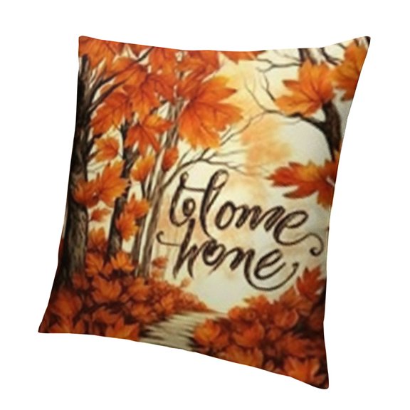 Fall Maple Leaf Decorative Throw Pillow Covers, Hello Autumn Leaves Thanksgiving Cushion Case Decor, Sweet Home Seasonal Farmhouse Decoration for Sofa Couch
