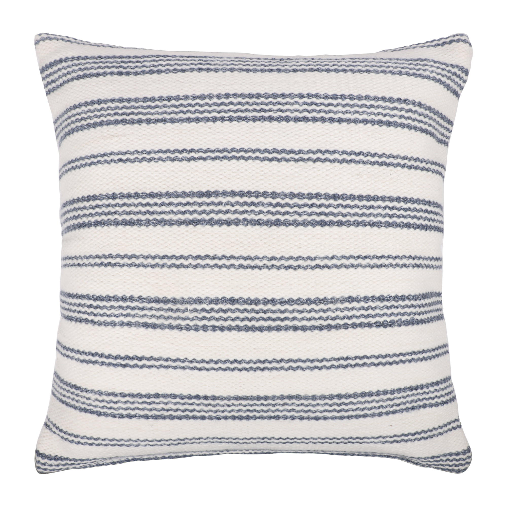 Ox Bay Petra 20" x 20" Navy/White Striped Reversible Indoor/Outdoor Adult Decorative Throw Pillow