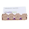 thumbnail image 1 of Paw Print Business Card Holder Animal Lover Gift Desktop Organizer Crystals Rose Gold, 1 of 3