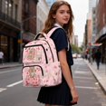 thumbnail image 3 of Jeiento Boba Capybara Girls Kids School Backpack 8-12 Years Old 17 Inch Large Capacity Water-Resistant Polyester Bookbag for Elementary School, Travel and Hiking, 3 of 7
