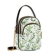 thumbnail image 7 of FORMRS Crossbody Bag for Women Quilted Travel Shoulder Cell Phone Purse with Chain Strap Handbag, Green Leafy Pattern, 7 of 7