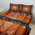 thumbnail image 2 of Ambesonne Christmas Fitted & Top Sheet Set with Shams, Outline Santa Design, Brown White, 2 of 8