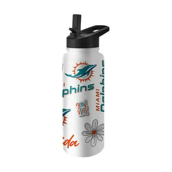 Logo Brands  Miami Dolphins 34 oz Native Quencher Bottle