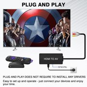 HDMI to RCA Converter, HDMI to AV 3RCA CVBs Composite Video Audio Converter Adapter for Old TV Compatible PAL/NTSC for Roku, Android TV Box, DVD ect
