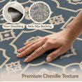 thumbnail image 6 of ODIKA 2'x3' Gray Beige Charcoal Stone Design Washable Throw Rug Intricate Geometric Motif with Floral Accents Non-Slip, Low Profile, Flatwoven, Easy Care for Hallway, Study Room, 6 of 7